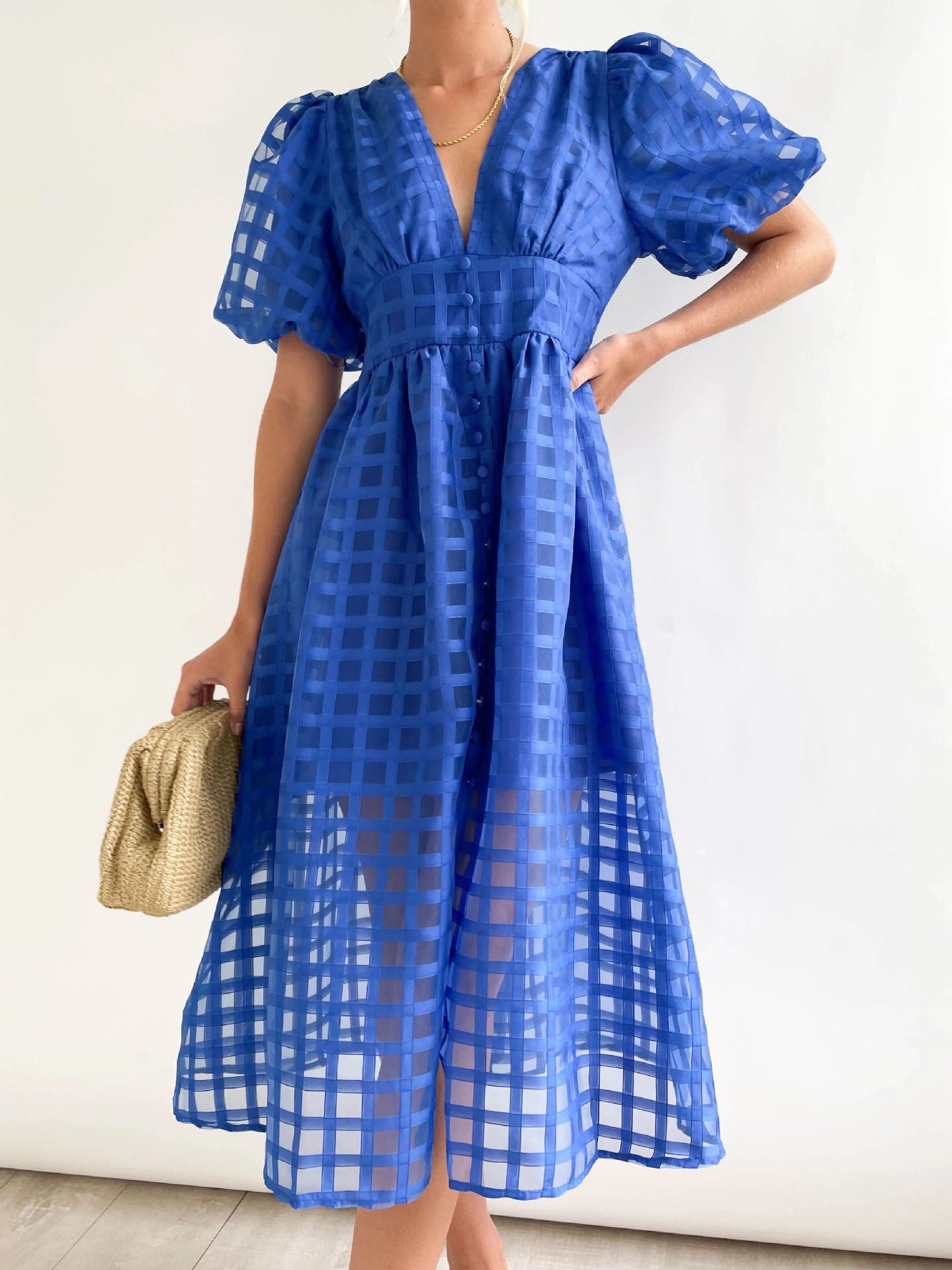 Fashion lantern sleeve dress