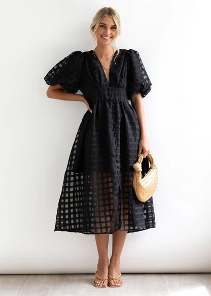 Fashion lantern sleeve dress