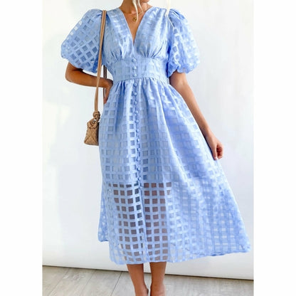 Fashion lantern sleeve dress