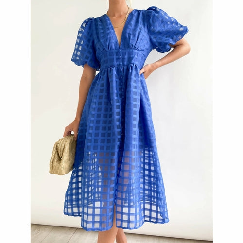 Fashion lantern sleeve dress