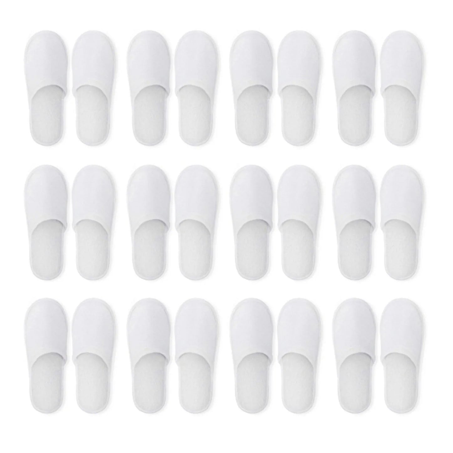 Spa Slippers 10/20 Pairs of Brushed Plush Closed-toe Disposable