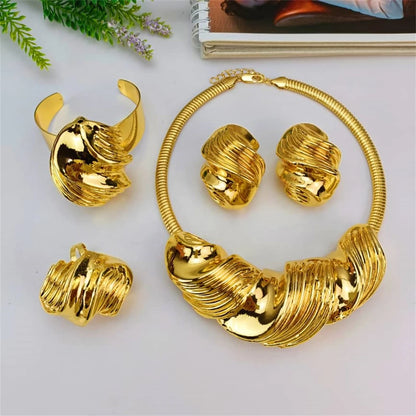 Women Fashion Jewellery Set New Trendy Big Necklace Earrings Sets