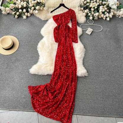 Fashion Sequin Sparkling Evening Dress High Quality