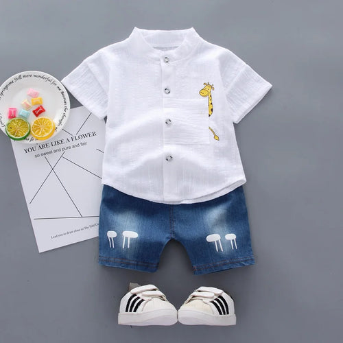 New Summer Baby Boys Clothes Suit Children Casual Shirt Shorts