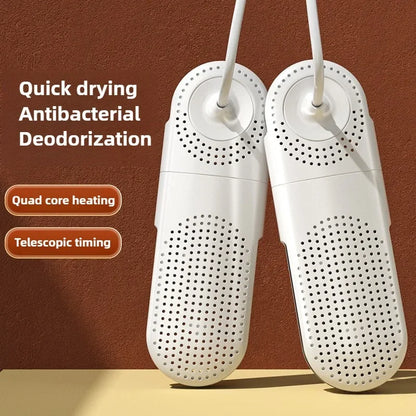 Portable Electric Shoes Dryer Deodorizer with Heat Dehumidifier Device Timer Heater Eliminate Odor UV Shoe Drying Household