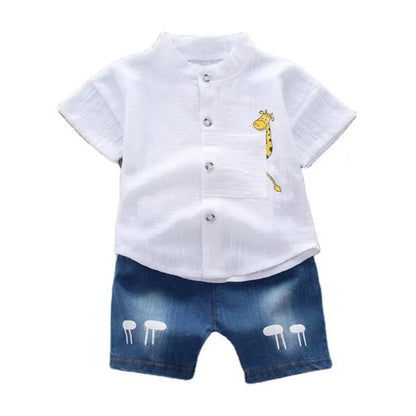 New Summer Baby Boys Clothes Suit Children Casual Shirt Shorts