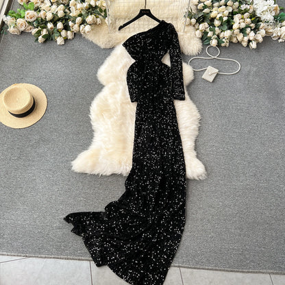 Fashion Sequin Sparkling Evening Dress High Quality