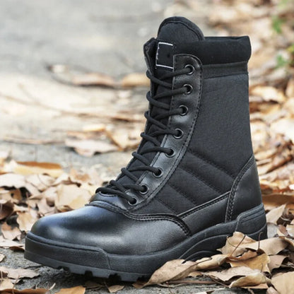 Fashion Men Boots Winter Outdoor Leather Military Boots Breathable