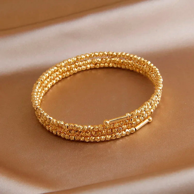 New Design Multilayer Irregular Beads Open bangles & bracelets for women