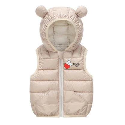 Winter coat 0-6 Age girls hooded with velvet to keep warm Korean version fashion print sweet Joker down jacket children clothing