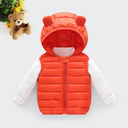 Boys Vest Baby's Kids Waistcoat Down Jacket 2024 Red Warm Plus Thicken Winter Autumn Teenagers Windproof Christmas Gift Children