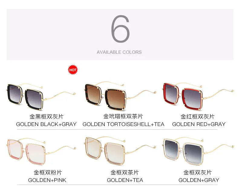 Metal ring rivets sunglasses in Europe and the United States trend box senior sense of sunglasses concave styling retro sunglass