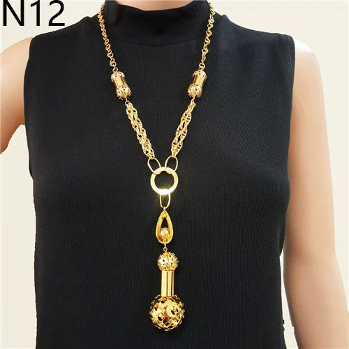 Long Three Layers Trendy For Women Jewelry Statement Necklace