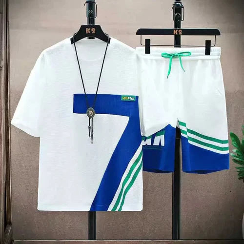 Short Sleeve T-shirt Men Summer Casual Sports Set Trendy Shorts Summer