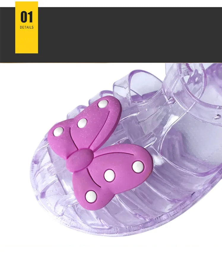 PVC Children Summer Jelly Sandals Bowknot Baby Girl Princess