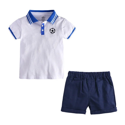 Toddler Kids Boys Summer Leisure Set 2Pieces Polo Shirt + Short Pants