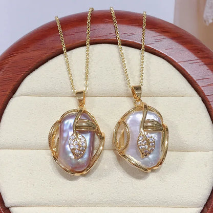 ZHBORUINI 2022 New Big Baroque Pearl Jewelry Sets 18K Gold Plating