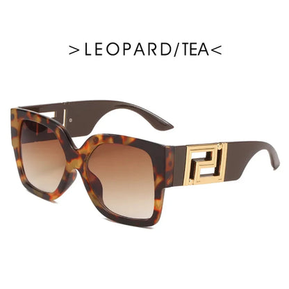 Sunglasses Men Women Vintage Oversize Trendy Square Gradient Shades