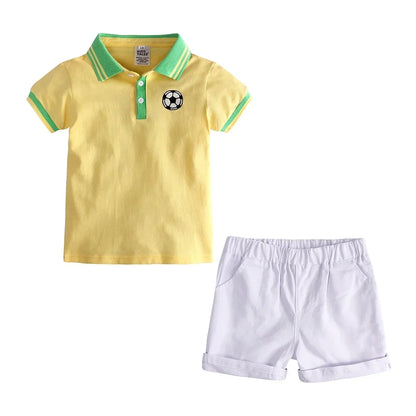 Toddler Kids Boys Summer Leisure Set 2Pieces Polo Shirt + Short Pants