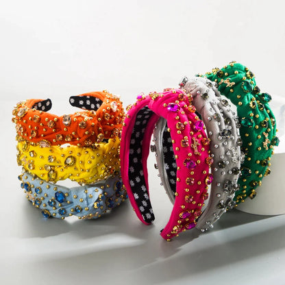 European and American Fashion New Rhinestone Hair Band Pure Hand Sewn