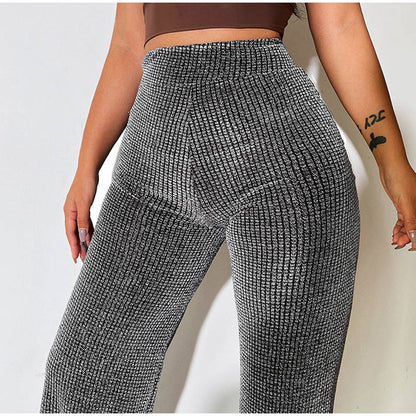 Silver Loose Elegant High Waist Trousers