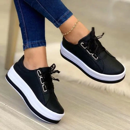 Woman Shoes Casual Sneakers for Women Round Toe Platform Shoes Lace Up