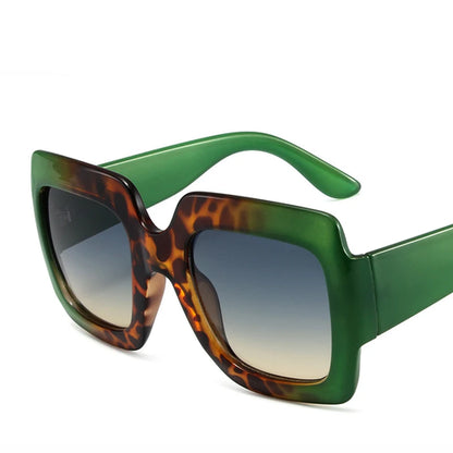 LeonLion Square Retro Sunglasses Women Oversized Leopard Eyewear