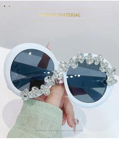 Oversized Round Diamond Sunglasses Exaggerated Personalised Ladies Sun Shade Sunglasses Outdoor Party Sun Protection Sunglasses