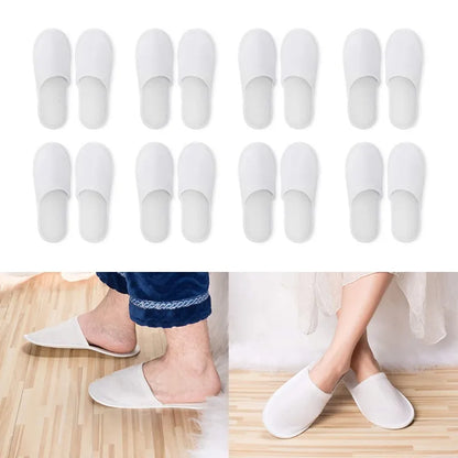 Spa Slippers 10/20 Pairs of Brushed Plush Closed-toe Disposable