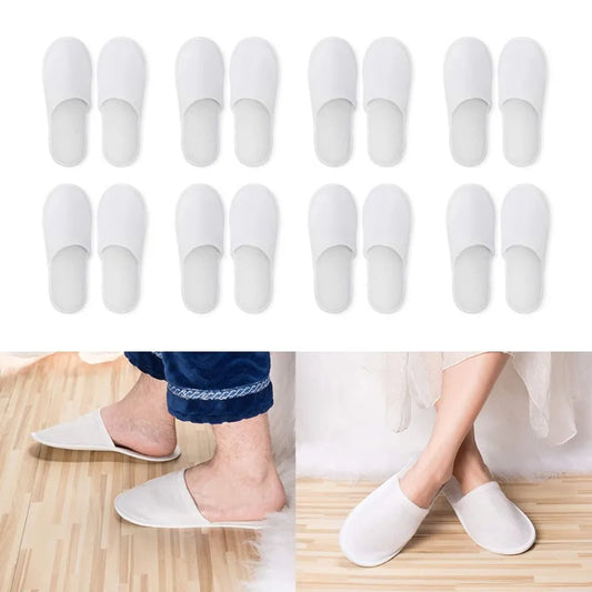 Spa Slippers 10/20 Pairs of Brushed Plush Closed-toe Disposable