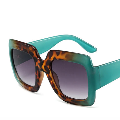 LeonLion Square Retro Sunglasses Women Oversized Leopard Eyewear