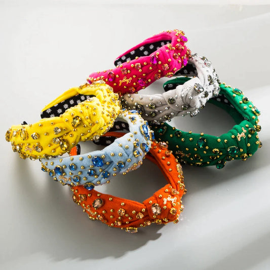 European and American Fashion New Rhinestone Hair Band Pure Hand Sewn