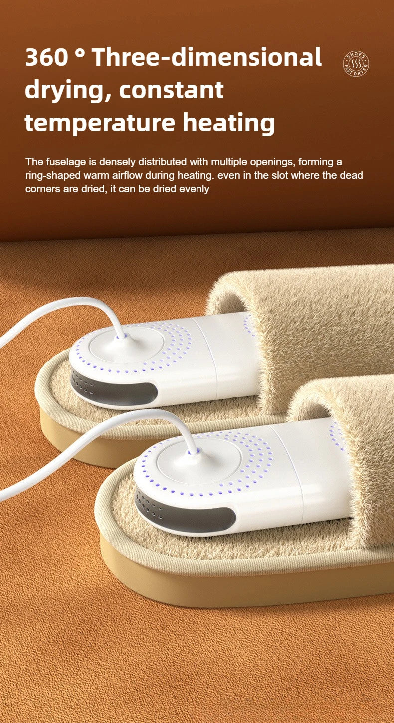 Portable Electric Shoes Dryer Deodorizer with Heat Dehumidifier Device Timer Heater Eliminate Odor UV Shoe Drying Household