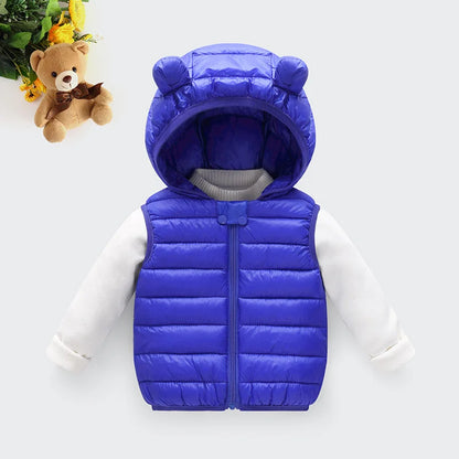 Boys Vest Baby's Kids Waistcoat Down Jacket 2024 Red Warm Plus Thicken Winter Autumn Teenagers Windproof Christmas Gift Children