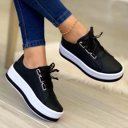 Woman Shoes Casual Sneakers for Women Round Toe Platform Shoes Lace Up