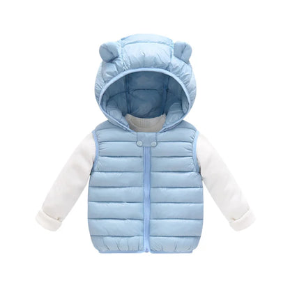 Boys Vest Baby's Kids Waistcoat Down Jacket 2024 Red Warm Plus Thicken Winter Autumn Teenagers Windproof Christmas Gift Children