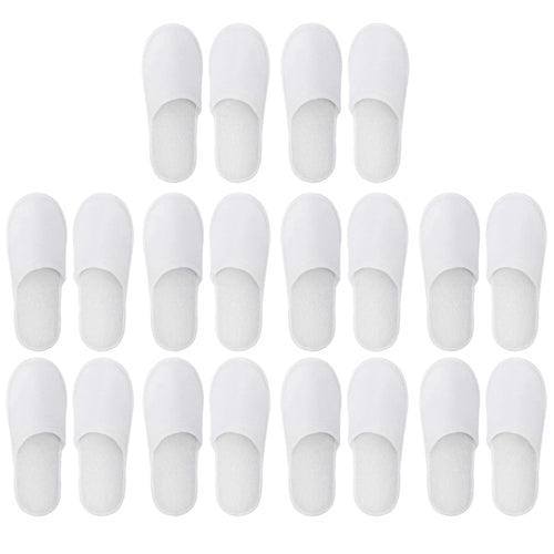 Spa Slippers 10/20 Pairs of Brushed Plush Closed-toe Disposable