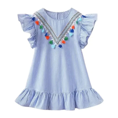 New Kids Dresses for Girls Clothes Summer Girl Stripe Princess Dress