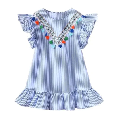 New Kids Dresses for Girls Clothes Summer Girl Stripe Princess Dress