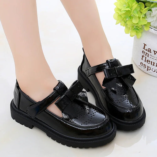 Kids Leather Shoes Girls Oxfords Leather Flats T-strap Children's