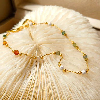 Fashion Jewelry Sets One Layer Colorful Glass Beads Necklace For Women