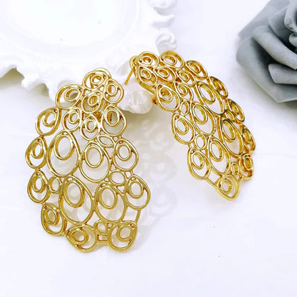 Earrings For Women Unique 18K Gold Plated Hoop Earrings Dubai Jewelry