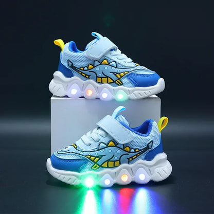 Zapatillas LED Kid Cartoon Dinosaur Boy Casual Sneaker Boy Kid Shoe