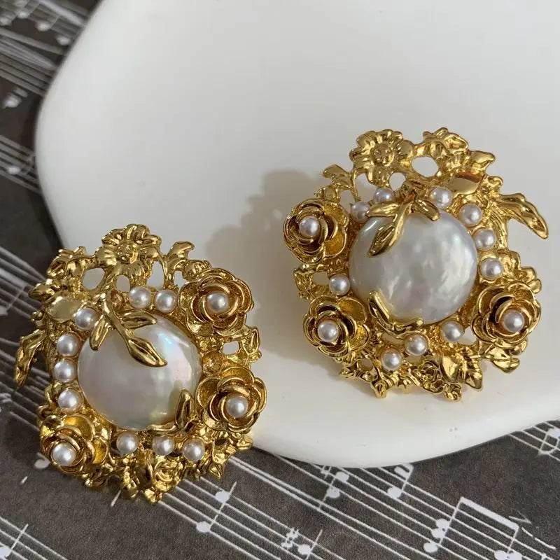 Baroque Freshwater Pearl Retro Exaggerated Fashion Style Antique