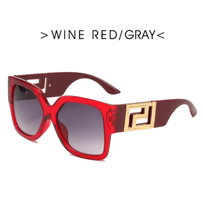 Sunglasses Men Women Vintage Oversize Trendy Square Gradient Shades