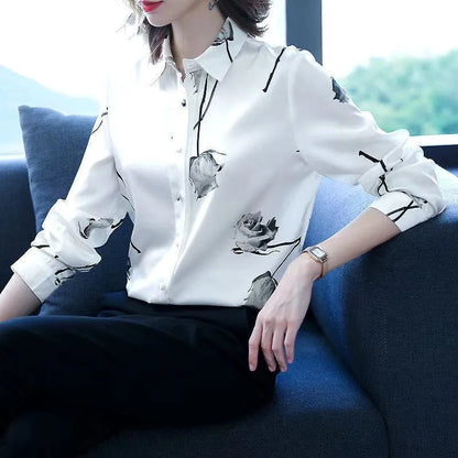 Woman Spring Autumn Style Blouses Shirts Lady Casual Long Sleeve