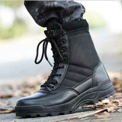 Fashion Men Boots Winter Outdoor Leather Military Boots Breathable