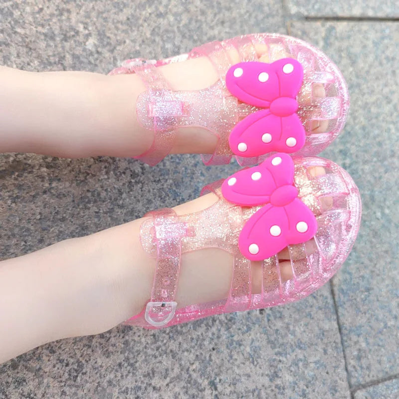 PVC Children Summer Jelly Sandals Bowknot Baby Girl Princess