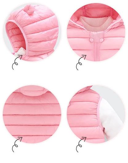 Boys Vest Baby's Kids Waistcoat Down Jacket 2024 Red Warm Plus Thicken Winter Autumn Teenagers Windproof Christmas Gift Children