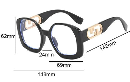 Oversized Square Ladies Reading Glasses Fashion Brand Designer Anti blue Light Computer Glasses Women Polygon Presbyopia Eyewear